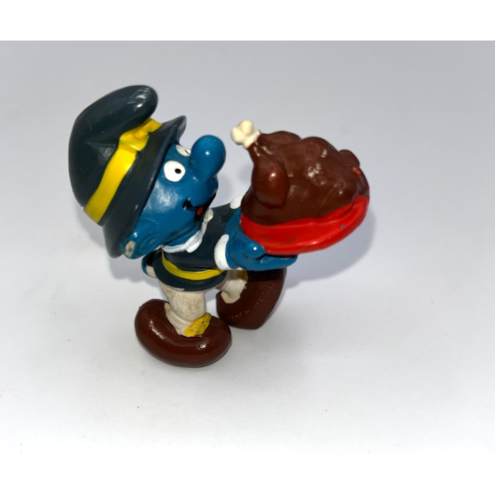 Vintage Pilgrim Thanksgiving Smurf Vintage Smurfs Cake Topper Gag Gift Cupcake